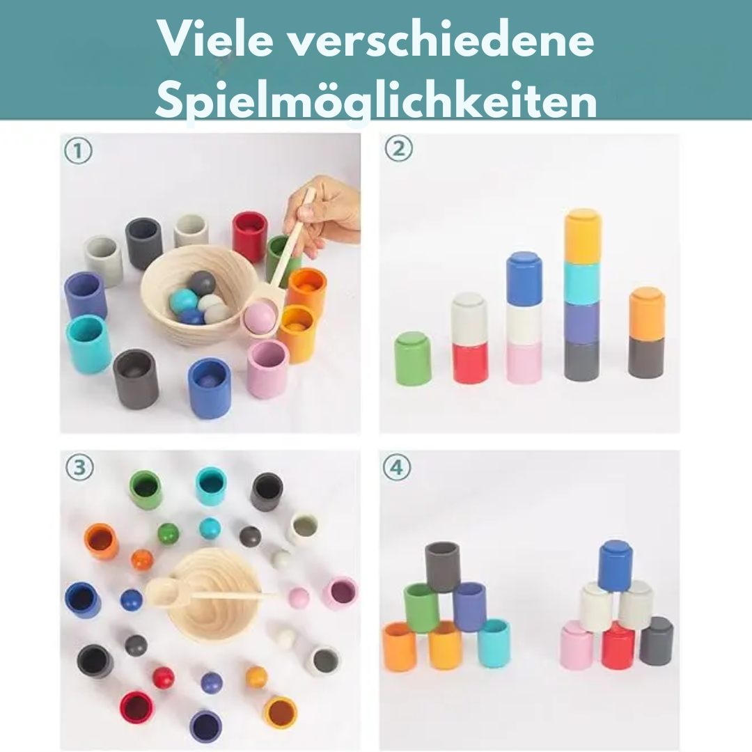 Montessori-Lernspielzeug mit Bechern und Bällen Zorenza