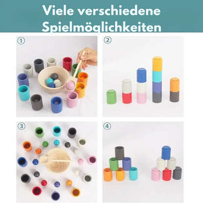 Montessori-Lernspielzeug mit Bechern und Bällen Zorenza