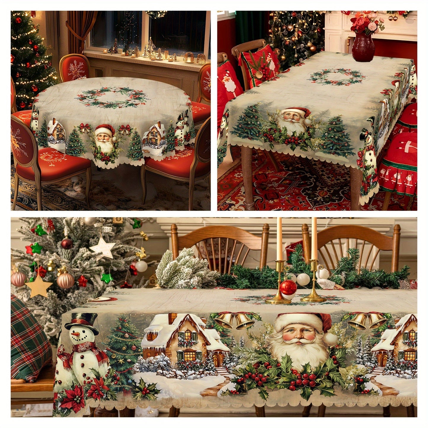 Weihnachts-Tischdecke | Pflegeleicht & farbecht, langlebig Zorenza