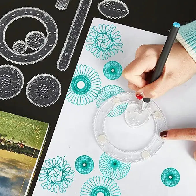 22-teiliges Spiral-Lineal-Set – Kreatives Zeichnen mit System Zorenza