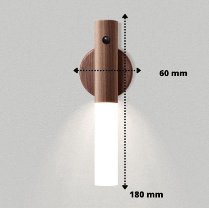 Kabellose Wandlampe | Warmes Licht mit Holzdesign & Sensorfunktion Zorenza