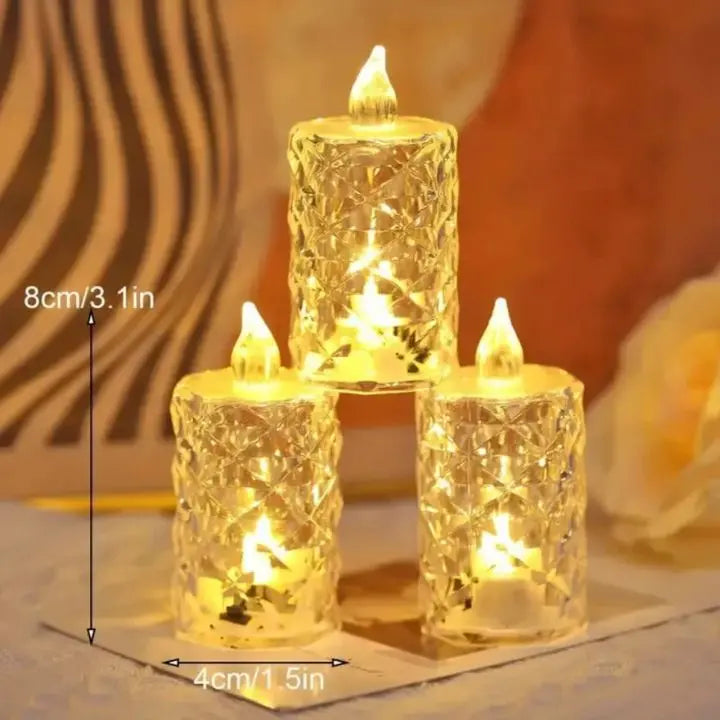 2+1 Gratis | Kristall LED-Kerze – Flammenlos, Sicher & Stilvoll Zorenza
