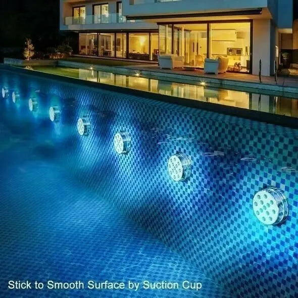 2+2 GRATIS | Wasserdichte LED-Poolbeleuchtung mit RF-Fernbedienung - bunte Poolpartys Zorenza
