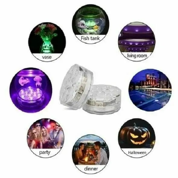 2+2 GRATIS | Wasserdichte LED-Poolbeleuchtung mit RF-Fernbedienung - bunte Poolpartys Zorenza