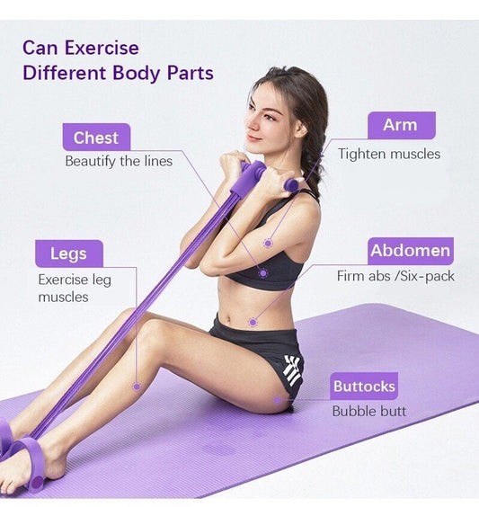 21 Fitness Resistance Bands-4 Tube Pedal Ankle Puller Zorenza