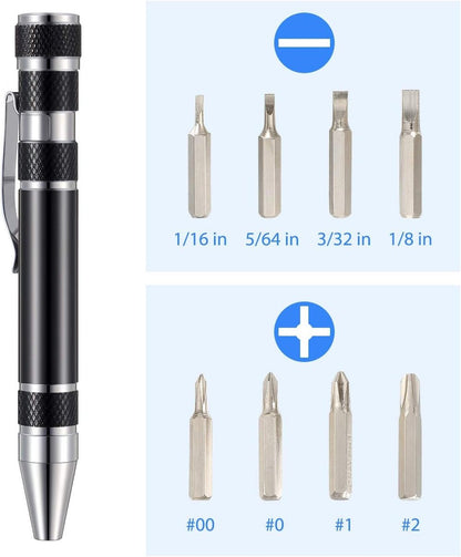 Multi-Bit Mini-Schraubendreher – Kompaktes Reparaturwerkzeug aus Aluminiumlegierung Zorenza