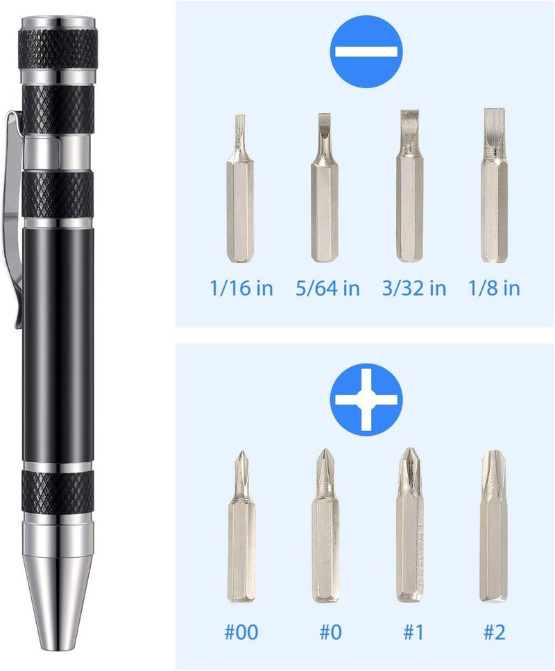 Multi-Bit Mini-Schraubendreher – Kompaktes Reparaturwerkzeug aus Aluminiumlegierung Zorenza