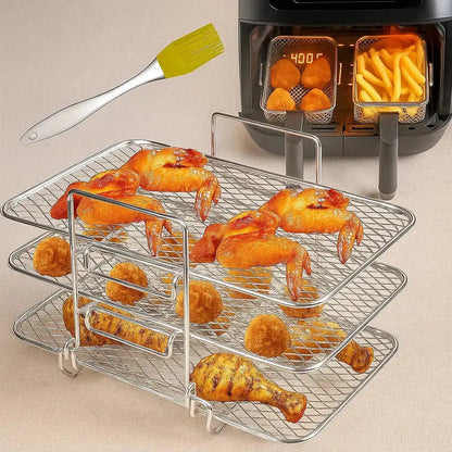 3-stöckiger Airfryer-Einsatz für gleichmäßiges Garen Zorenza