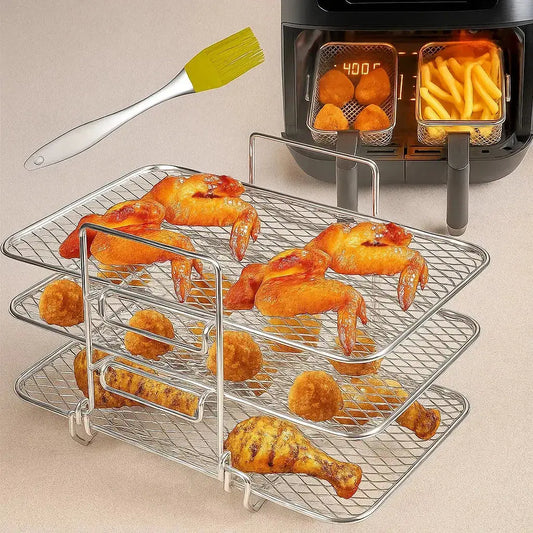 3-stöckiger Airfryer-Einsatz für gleichmäßiges Garen Zorenza
