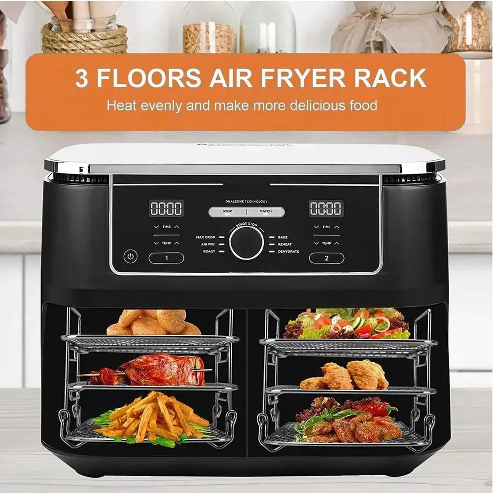 3-stöckiger Airfryer-Einsatz für gleichmäßiges Garen Zorenza