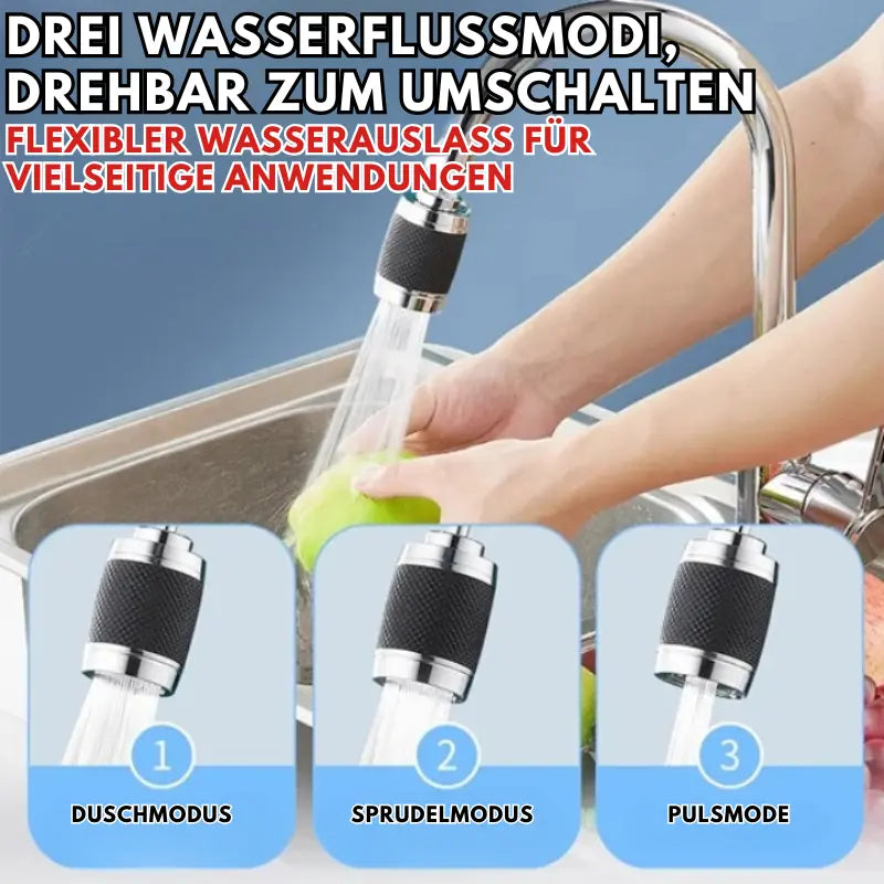 360° drehbarer Spritzwasserschutz-Wasserhahn-Aufsatz – Einfaches und sauberes Spülen Zorenza