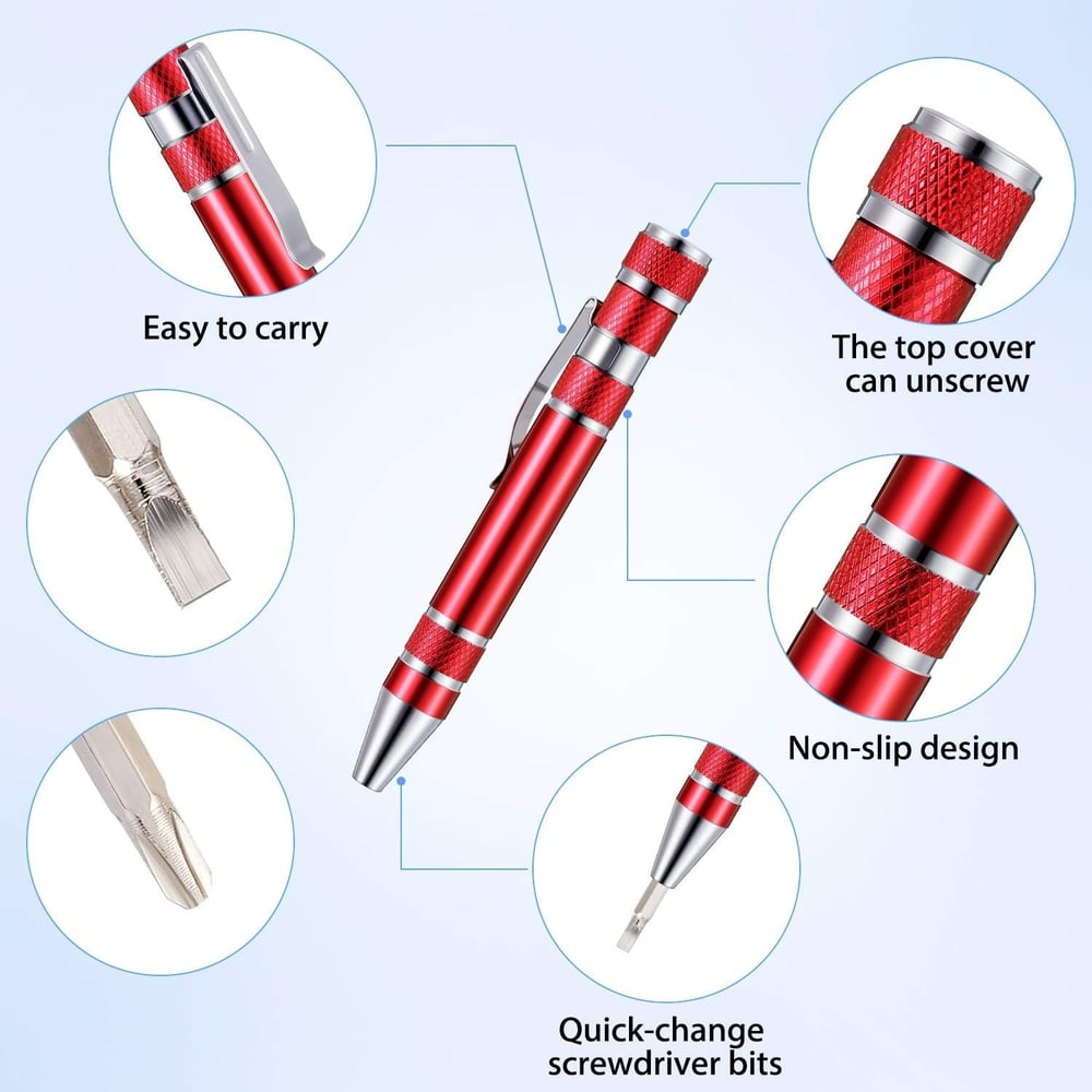 Multi-Bit Mini-Schraubendreher – Kompaktes Reparaturwerkzeug aus Aluminiumlegierung Zorenza