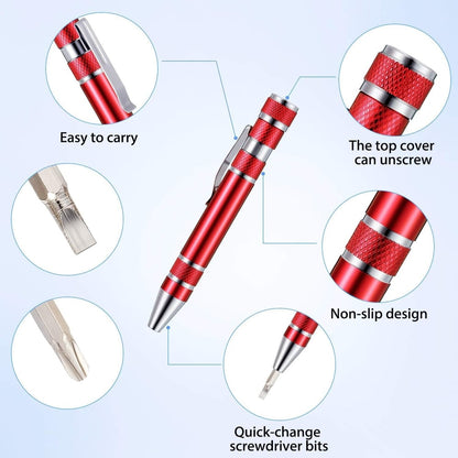 Multi-Bit Mini-Schraubendreher – Kompaktes Reparaturwerkzeug aus Aluminiumlegierung Zorenza