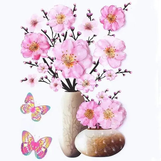 3D-Vasen-Wandsticker mit Blumen – Dekorative Akzente für naturverbundene Räume Zorenza