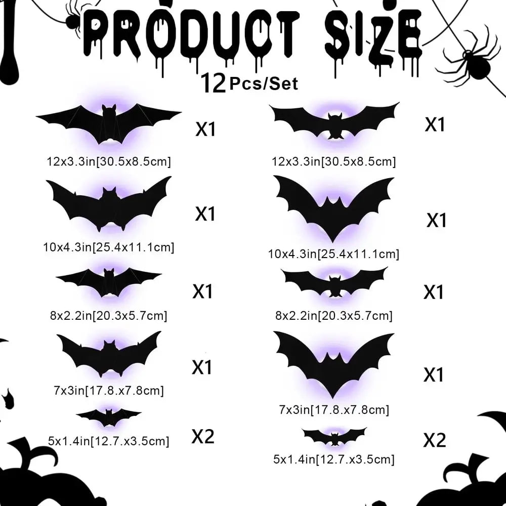 🦇Halloween 3D Lighted Bats Mivoza Deutschland
