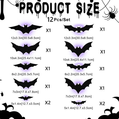 🦇Halloween 3D Lighted Bats Mivoza Deutschland