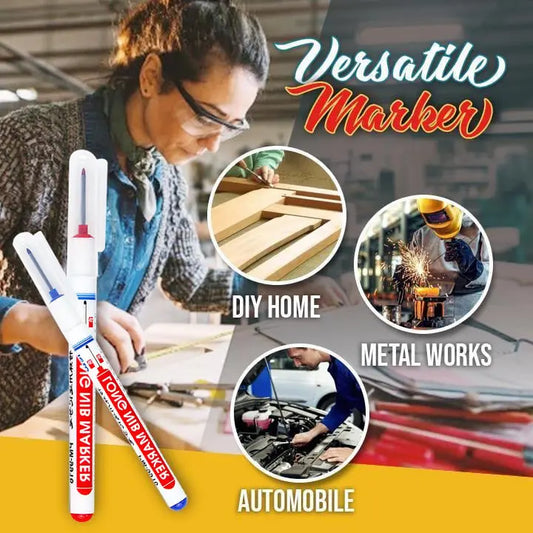3+3 GRATIS | Langkopf-Tieflochmarker – Für präzises Markieren an engen Stellen (3 STÜCK/SET) Zorenza