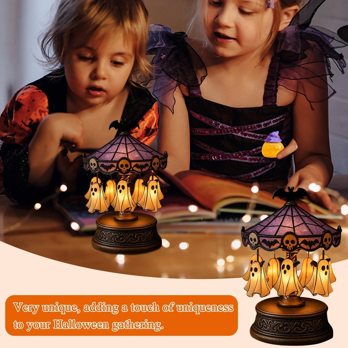 Halloween Geister-Karusselllicht – Warmes Dekorlicht Zorenza