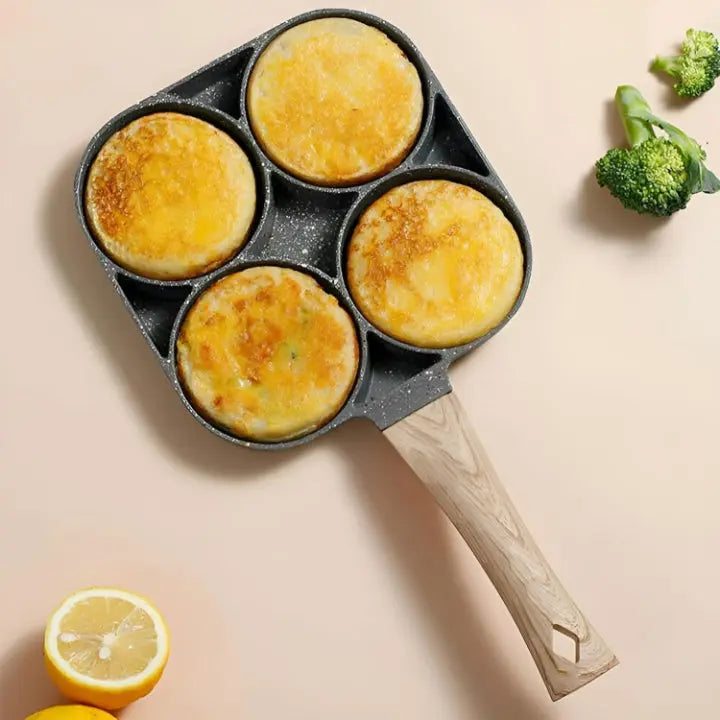 4-Kammer Bratpfanne mit Maifan-Steinbeschichtung – Für Eier, Pfannkuchen & kleine Mahlzeiten Zorenza