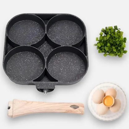4-Kammer Bratpfanne mit Maifan-Steinbeschichtung – Für Eier, Pfannkuchen & kleine Mahlzeiten Zorenza
