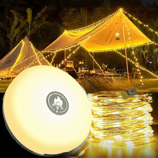 4-in-1 Campinglicht mit RGB-Lichterkette & Powerbank Zorenza