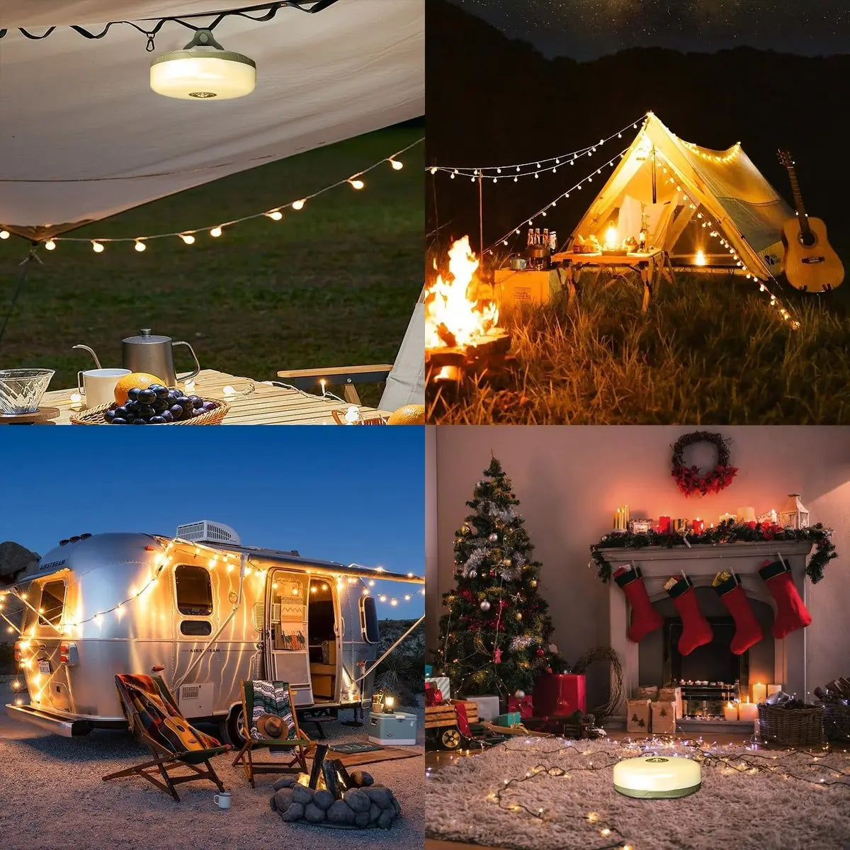 4-in-1 Campinglicht mit RGB-Lichterkette & Powerbank Zorenza