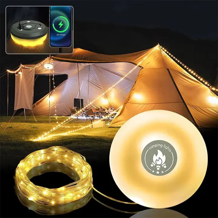 4-in-1 Multifunktions-Campinglicht – Licht, Strom & Komfort