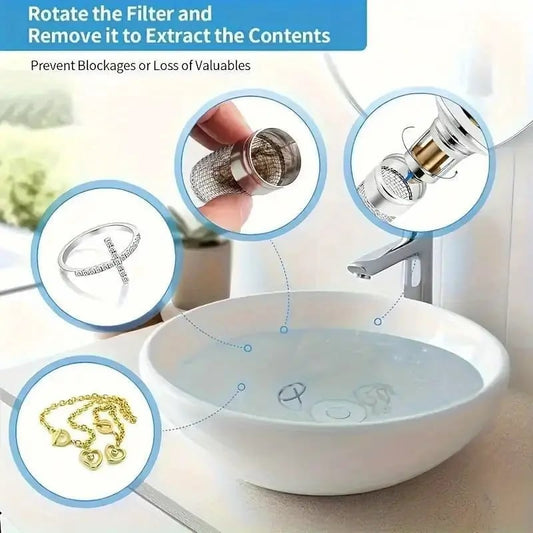 Abflussfilter Edelstahl | Effektiver Haarfänger fürs Waschbecken Zorenza