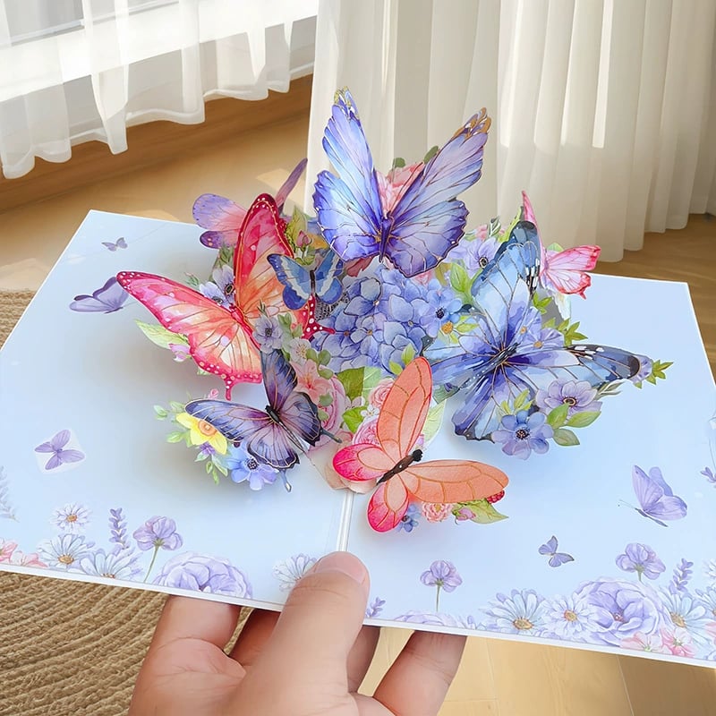 🦋 Vibrant 3D  Butterfly & Daisy Pop-Up Greeting Card Zorenza