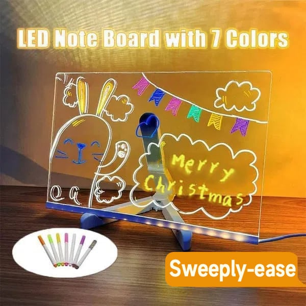LED-Notizbrett für Kinder | Kreativ & abwischbar aus Acryl Zorenza