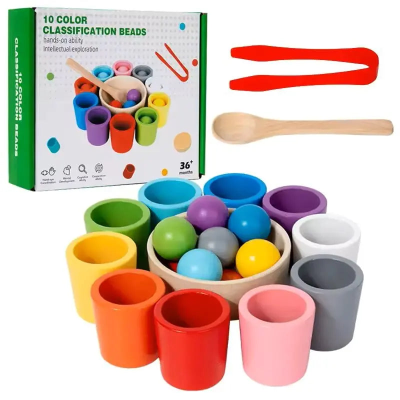 Montessori-Lernspielzeug mit Bechern und Bällen Zorenza