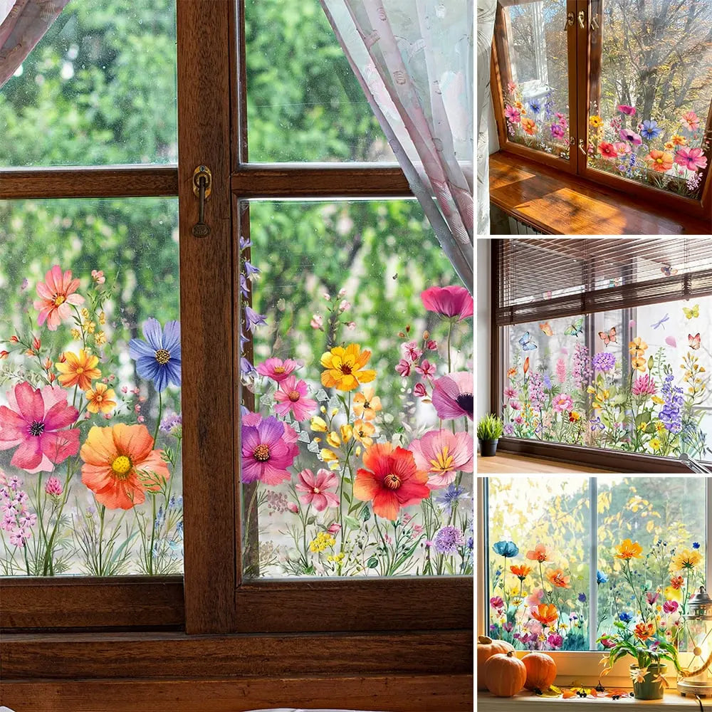 Fensterdekoration mit doppelseitigem Blumenmuster | Kaufen Sie 1, erhalten Sie 1 gratis Zorenza