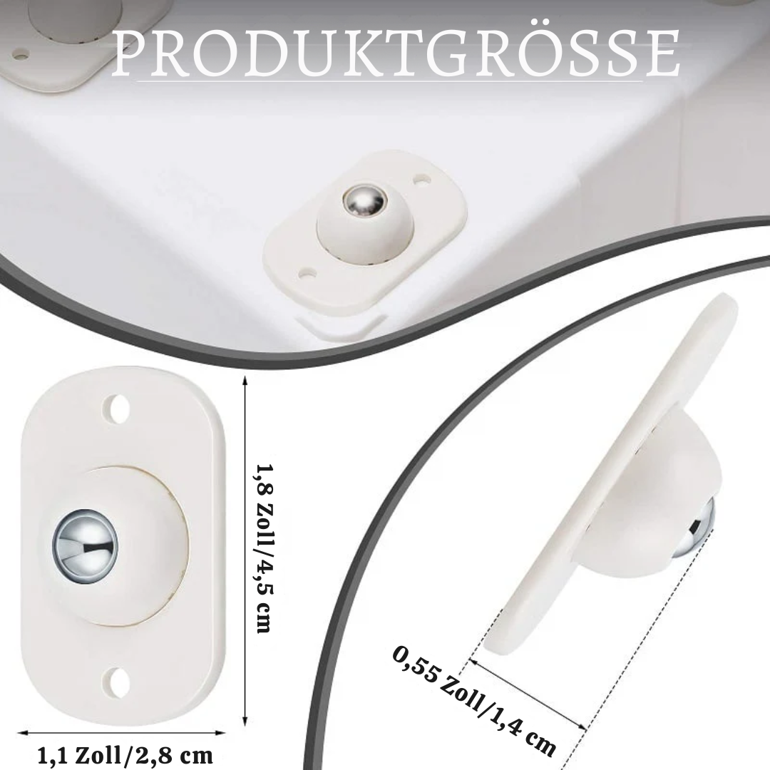 Selbstklebende 360° Edelstahlrollen Zorenza