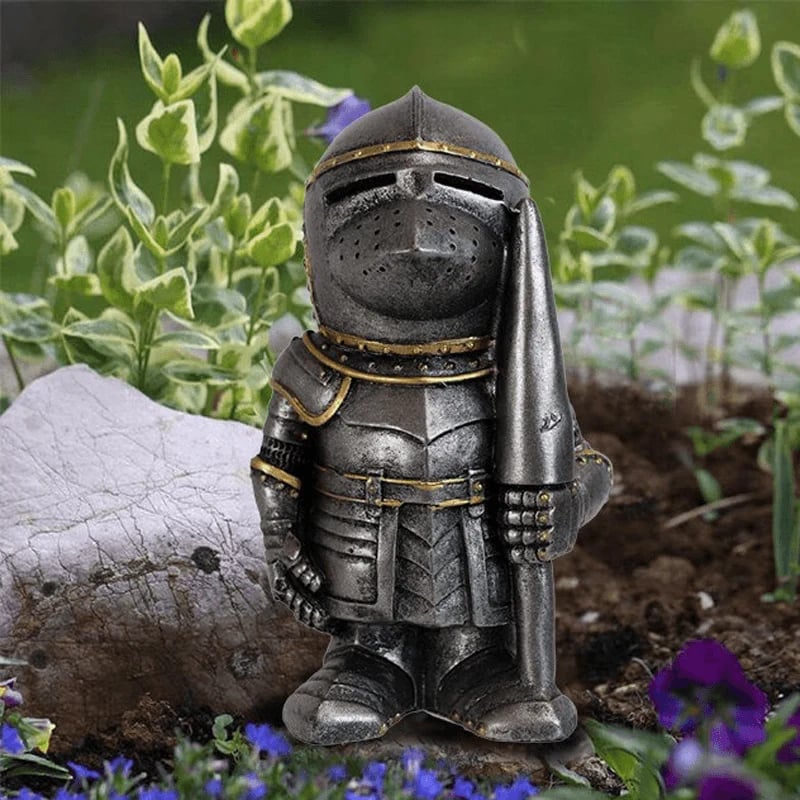 Mittelalterliche Gartenzwerg-Statue – Handbemalte Harz-Wächterfigur Zorenza