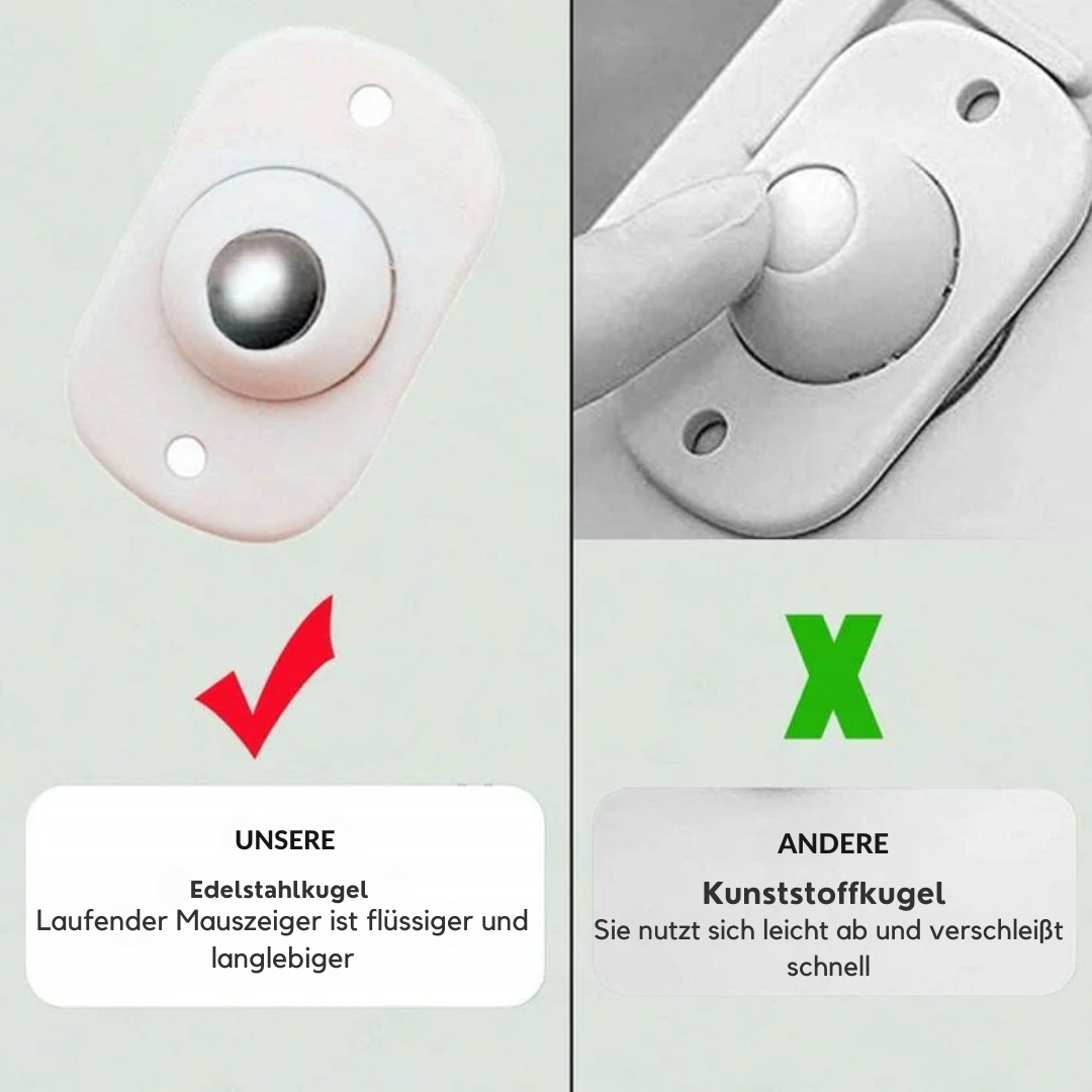 Selbstklebende 360° Edelstahlrollen Zorenza