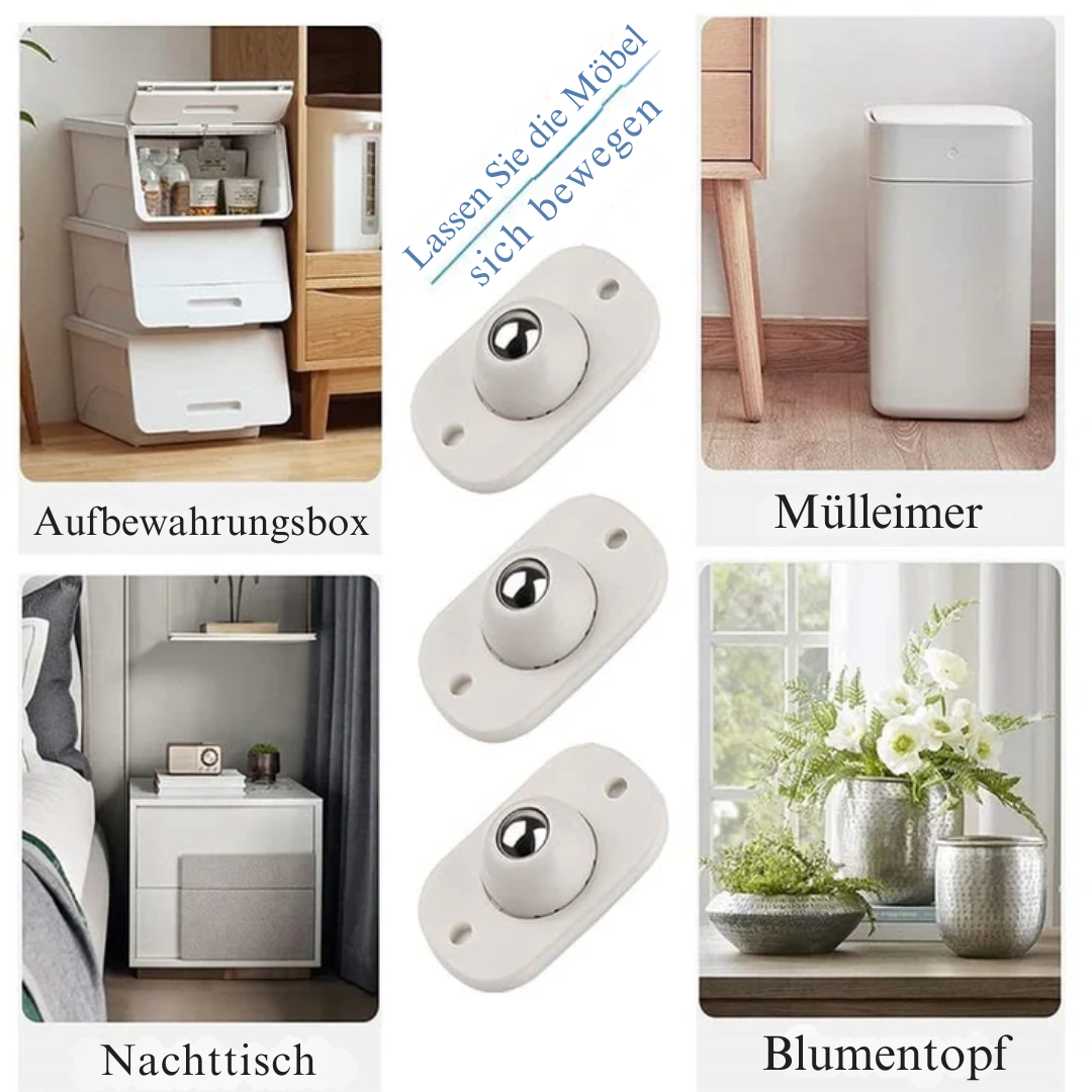 Selbstklebende 360° Edelstahlrollen Zorenza
