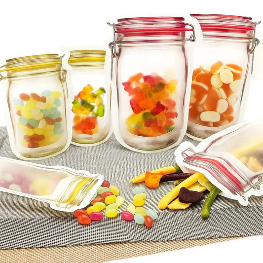 Ziplock-Beutel im Einmachglas-Stil – Wiederverwendbar & auslaufsicher Zorenza
