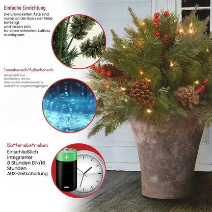 Vorgefertigter künstlicher Weihnachts-Topffüller – Feuerfest & allergenfrei Zorenza