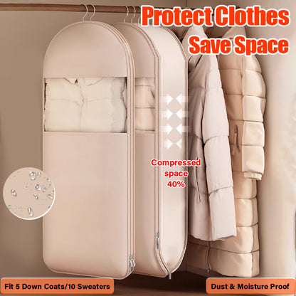 🔥2025  Space Saving Hanging Garment Bag with Self Compression Zipper Zorenza