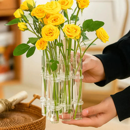 6-teiliges Glasvasen-Set – Klare Röhrenvasen für stilvolle Wohnräume Zorenza