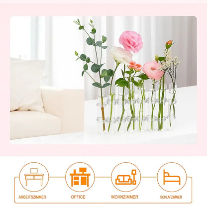 6-teiliges Glasvasen-Set – Klare Röhrenvasen für stilvolle Wohnräume Zorenza