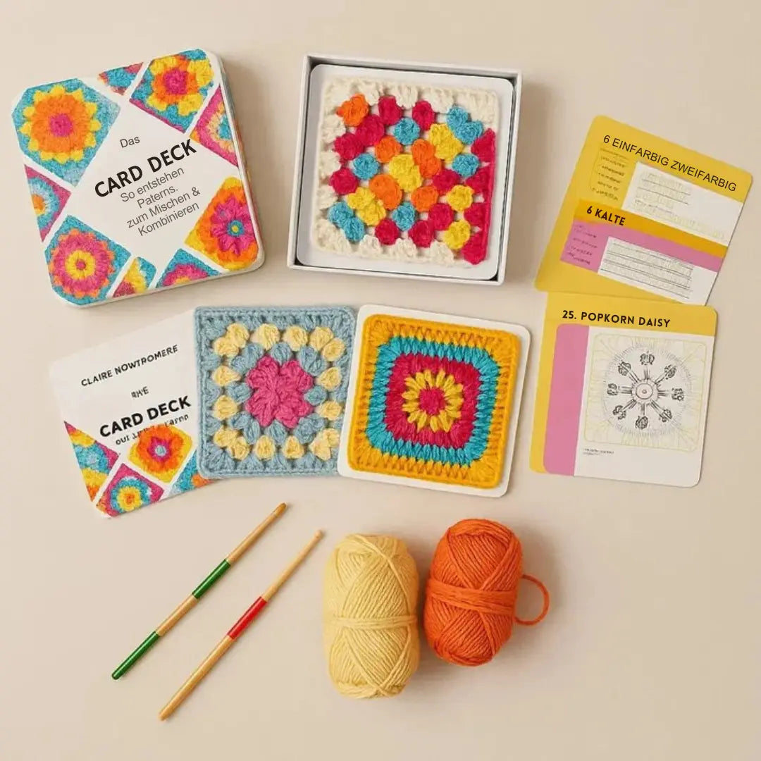 50 Häkelkarten mit bunten Mustern – Mix & Match für kreative Projekte Zorenza