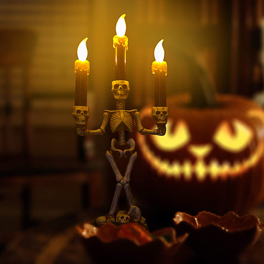 Skelett-Kerzenständer Lampe — Schaurige Tischdeko zu Halloween