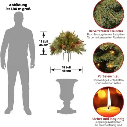 Vorgefertigter künstlicher Weihnachts-Topffüller – Feuerfest & allergenfrei Zorenza