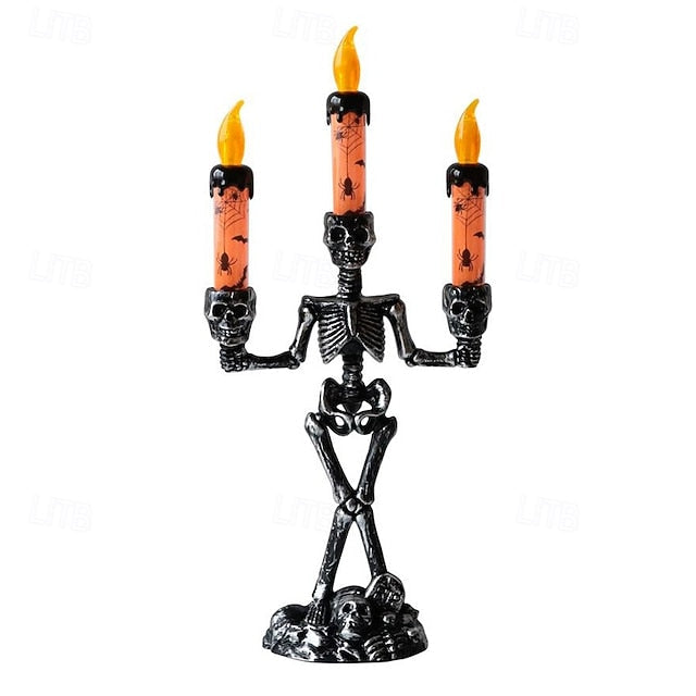 Skelett-Kerzenständer Lampe — Schaurige Tischdeko zu Halloween