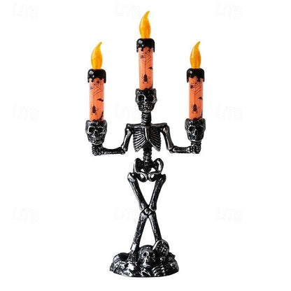 Skelett-Kerzenständer Lampe — Schaurige Tischdeko zu Halloween