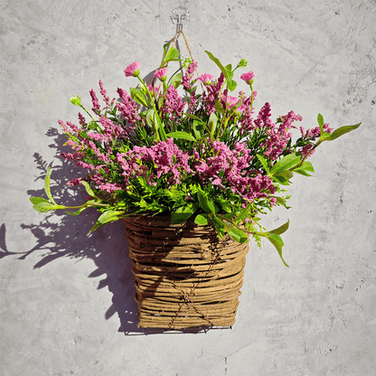 Hortensien-Rattankorb – Cremefarbene Blumen-Türdekoration zum Aufhängen Zorenza