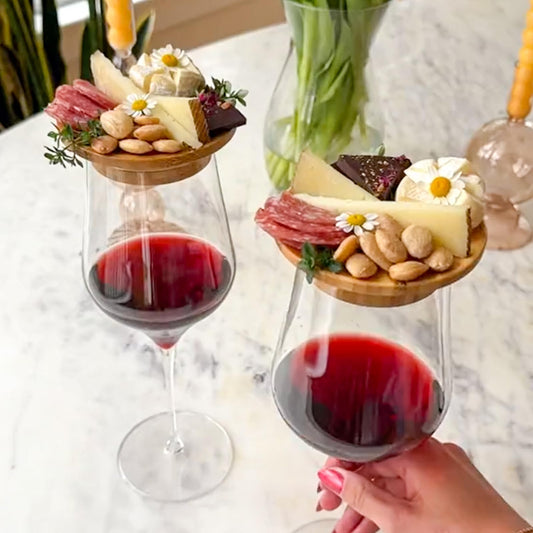 Weinglas Charcuterie Aufsatz | Nachhaltiges Bambusholz Design Zorenza