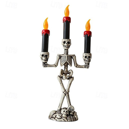 Skelett-Kerzenständer Lampe — Schaurige Tischdeko zu Halloween