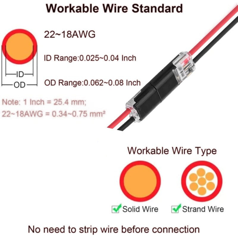 LED-Verbindungsstecker — schnelle und sichere Montage (20 Stück) Zorenza